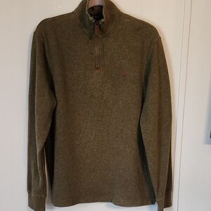 Polo Ralph Lauren Estate Rib Green Quarter Zip Pullover Sweater Preppy Size M